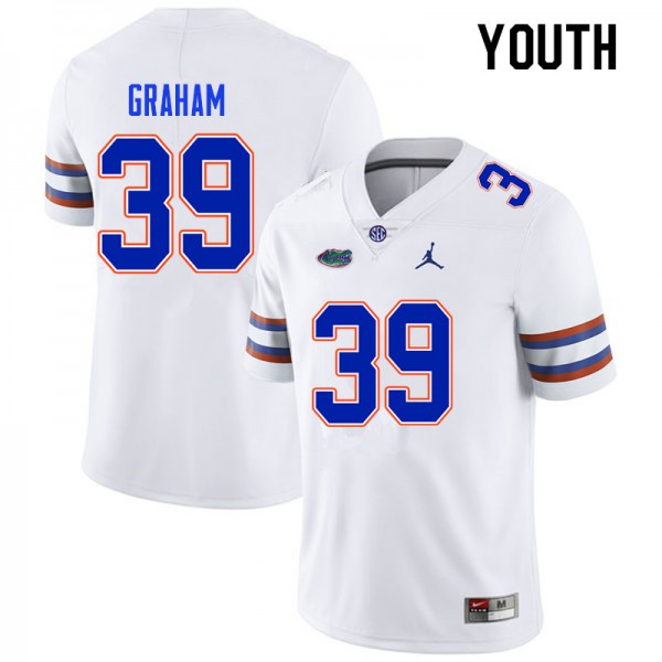 Youth #39 Fenley Graham Florida Gators College Football Jersey White